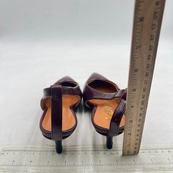 YDN Wine Sexy Pointed Toe Low Heels Cutout Shoes Wedding Party - Picture 4 of 7